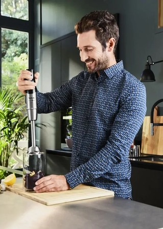 Tefal Блендер заглибний Infiny Force Pro, 1200Вт, 9в1, чаша-800мл, чопер-500мл, спіралайзер, турборежим, чорний