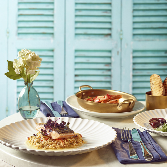 Блюдо 30 см, Incise Porcelain Scalloped, GenWare