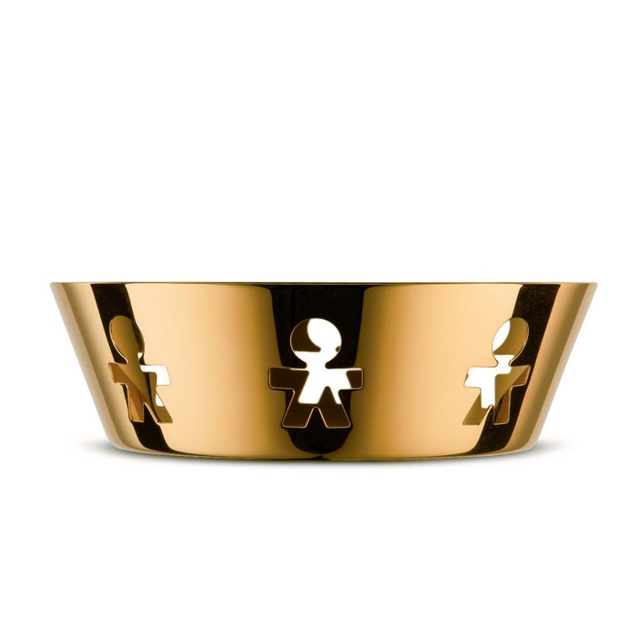 Миска 18х5,4 см, позолочена Girotondo Alessi