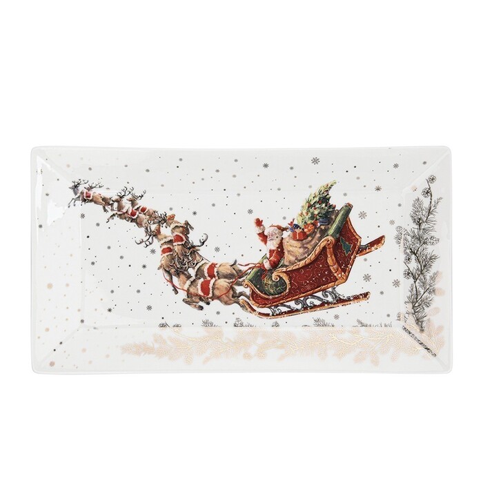 Блюдо Fissman CHRISTMAS прямокутне 25,5х14 cм порцеляна (14013)