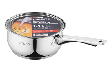 ARDESTO Gemini Ведро для гурманов, стеклянная крышка, 1,4 л, нержавеющая сталь