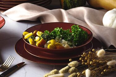 Набор посуды konsimo Combi на 6 персон Набор тарелок ALUMINA Modern 18 предметов Столовый сервиз - Сервиз и наборы посуды - Комбинированный сервиз на 6 персон - Сервиз для семьи - Посуда красочная Столовая посуда (Коттедж Марсала)