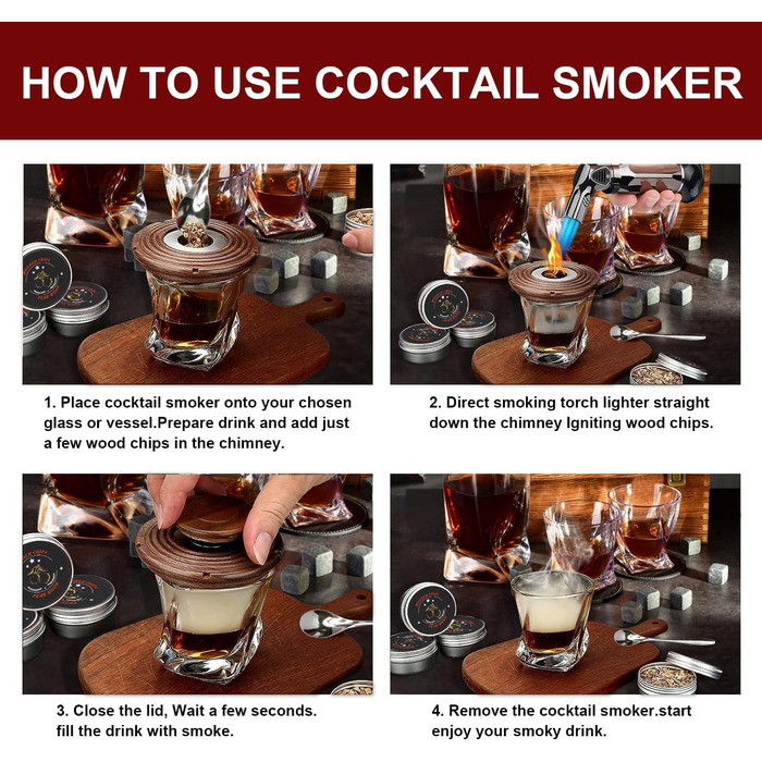 Набір для копчення коктейлів 8 предметів EVEJEG