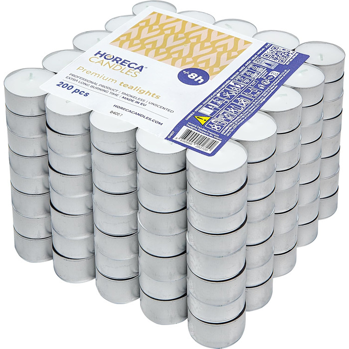 Чайні свічки, час горіння 8 годин, 200 шт. HORECA CANDLES
