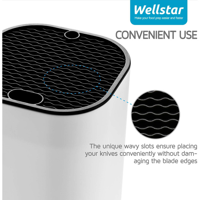 Ножовий блок на 16-18 ножів, білий WELLSTAR