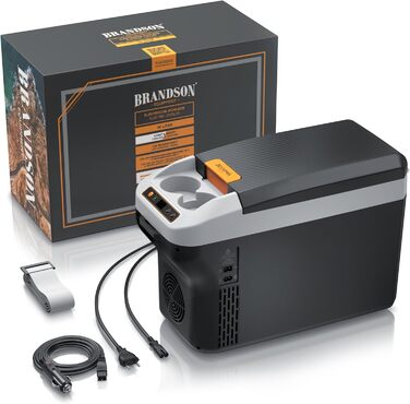 Електричний холодильник-бокс 10 л - напруга мережі 230 В та напруга автомобіля 12 В - охолоджує та нагріває - нагрівання макс. 65C - охолодження приблизно на 20C нижче температури навколишнього середовища - Холодно-сірий (тип 2)