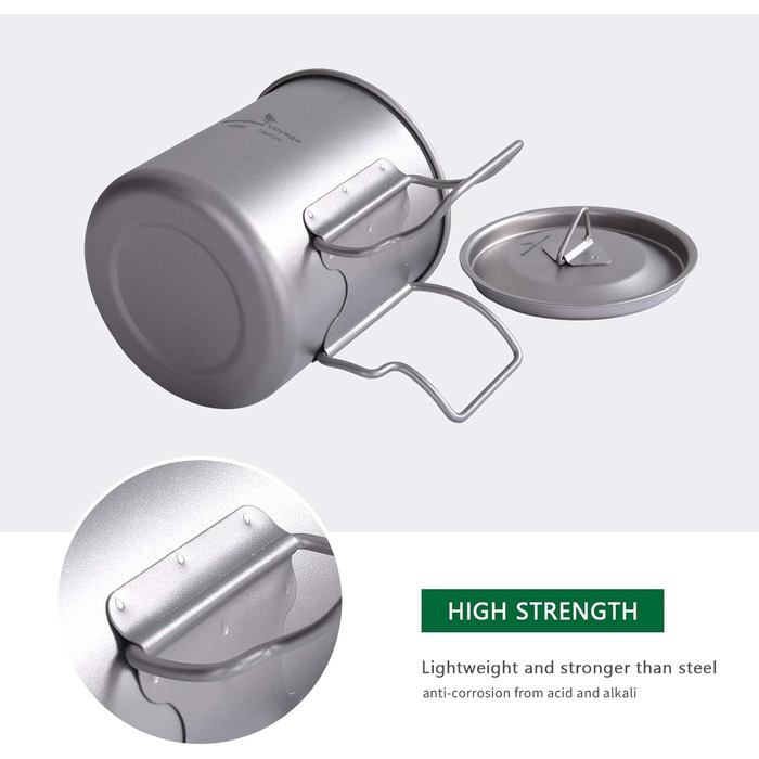 Мл Титанова кружка Кемпінгова кружка Відкритий чай Кава Дорожня кружка з кришкою та відкидною ручкою Легка кружка для води Чашка для пікніка Металевий посуд Ti3034D (чашка Ti3025d-420 мл з кришкою), 300