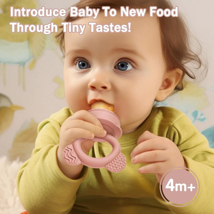 Комбінована годівниця для фруктів та міні-лоток для перекусів у морозильній камері, для дітей віком від 4 років, форми для грудного молока для охолодження дитини, силіконова годівниця без бісфенолу А для малюків, що прорізуються зубки (коала/курча/блакитн