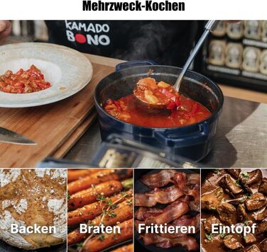 Чавунна жаровня 3,5 л з кришкою 24 см, біла GRAND FEU