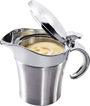 Набор соусов Westmark, 2 шт., 1 термосоусник с откидной крышкой, 0,5 л 1 половник для соуса Gentle, длина 29 см, нержавеющая сталь/ABS/PP/PA, серебристый/черный, 622422E6 (одинарный)