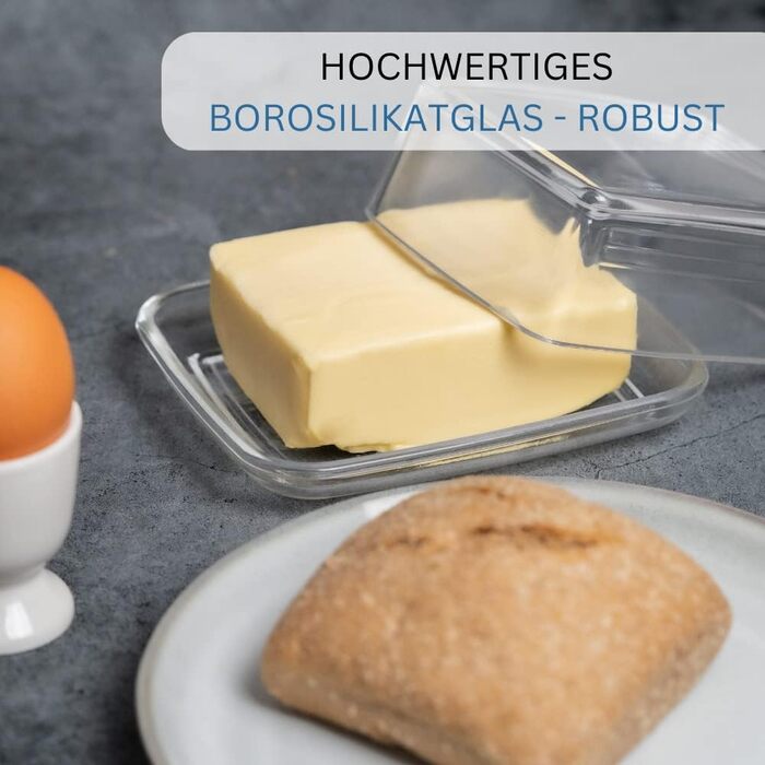 Скло для маслянки Westmark - Ідеально підходить для сервірування та зберігання - Можна мити в посудомийній машині - Спеціальне полегшення для безпечного захоплення (скло) Скло одинарне