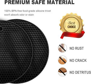 Подставка под горячее 4 шт черный ANNIOCA