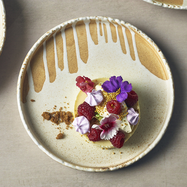 Тарелка презентационная с бортиком 21*h 1.5 см, Terra Porcelain Roko Sand, GenWare