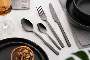 ARDESTO Набор столовых приборов Черный Mars Favola 4 пр., черный, нержавеющая сталь