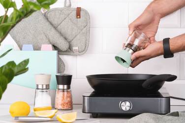 ARDESTO Gemini Мельница для соли и перца, 180 мл, стекло, пластик, прозрачный, зеленый