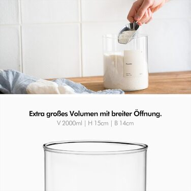 Дозатор для стирального порошка 2000 мл, набор 2 предмета, KIVY