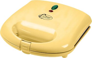 Брюссельская вафельница Bestron в ретро-дизайне, вафельница для 2 бельгийских вафель, с антипригарным покрытием и лампой для выпечки, 700 Вт, цвет (желтый)