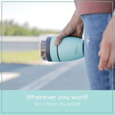 Стаканчик для пластівців Milu 400 мл з назвою MsliMax для йогурту герметичний стаканчик з ложкою (коричневий, пластиковий)