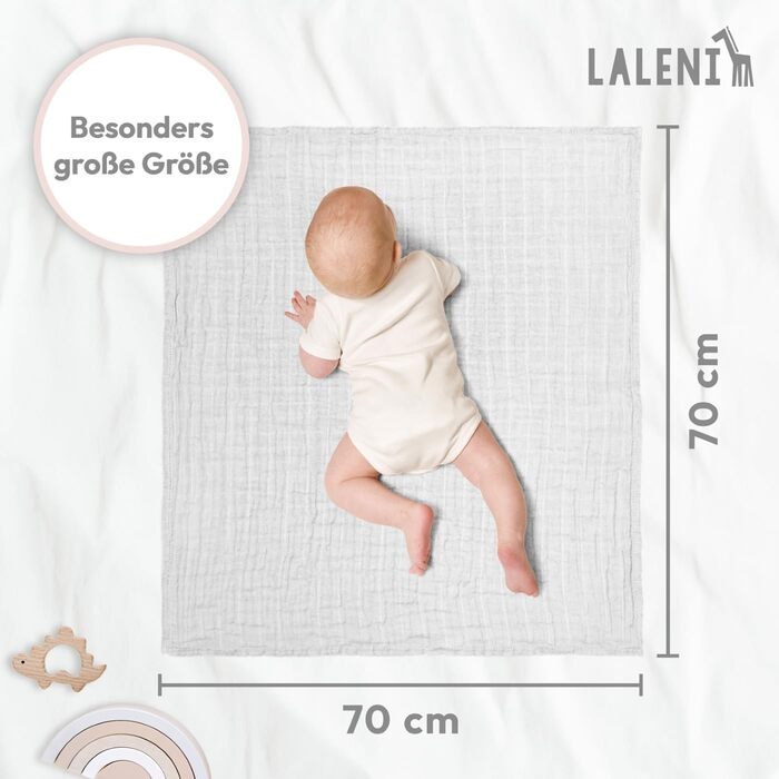 Серветки для відрижки в наборі з 10 шт. з чистої бавовни - Нетоксичні муслінові серветки 70x70 - Абсорбуючі муслінові серветки - Муслінові серветки як муслінові підгузки, що можна прати - Бежевий (білий, 20 шт. )