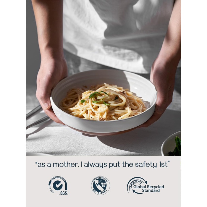 Набір з 4 плоских мисок для пасти 21 см Dowan