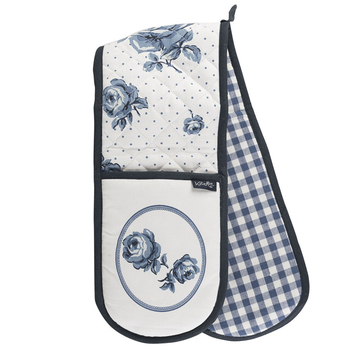 Рукавичка кухонна подвійна, бавовна, 88 х 19 см Vintage Indigo White Floral CreativeTops