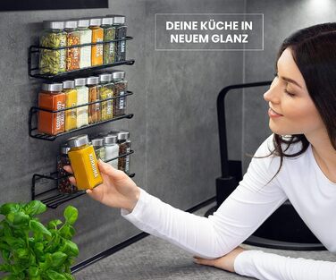 Набір з 18 баночок для спецій з настінними полицями DEKOFY