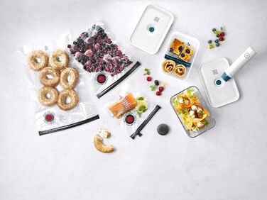 Стартовий набір для вакуумного зберігання продуктів ZWILLING Fresh & Save, скляний, 16 предметів, включаючи банку, насос і пакет, La Mer (8 предметів, скляний)