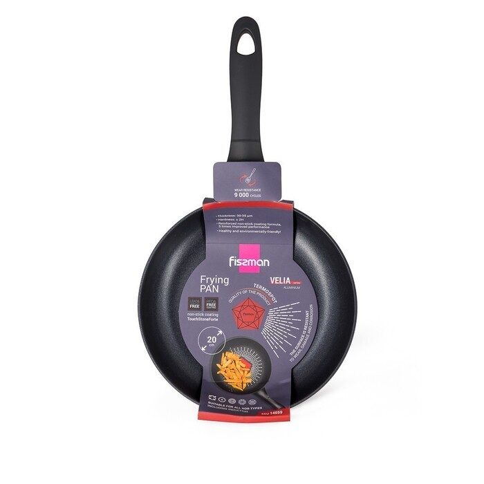 Сковорода для жарки Fissman 20x4,5 см VELIA алюминий с антипригарным покрытием (14559)