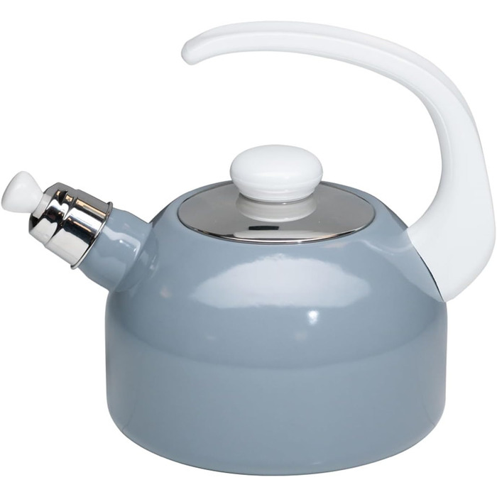 Чайник-флейта Plus, CLASSIC - КОЛІР діаметр 18 см, висота 21,7 см, ємність 2 літри, емаль, 3-кратна емальована, /чорна, індукційна (25,5 x 18 x 21,7 см, сірий), 0543-020