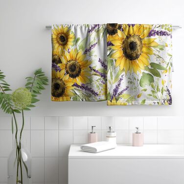 Різдвяні кухонні рушники Kwlegh, рушник для рук, різдвяна ялинка, цукерка-тростина, сніжинка, рушник для пальців, набір з 2 шт. , милий чоловічий банний рушник, високопоглинаючі рушники, 36 x (соняшник, лаванда)