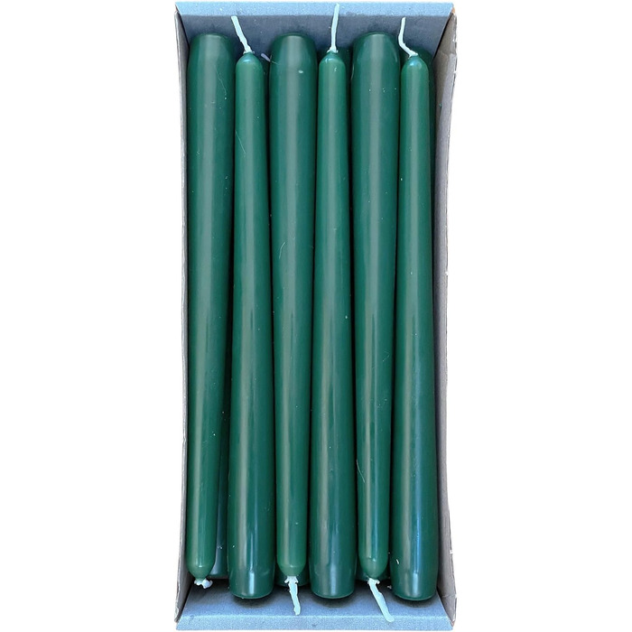 Набір з 12 конічних свічок 2,3 x 25 см, темно-зелений Nordring