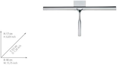 Скребок для душа 40 см с настенным креплением, хром Wenko