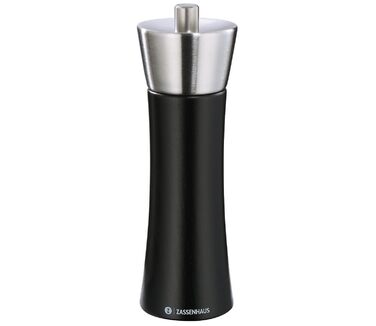 Набір млинів Zassenhaus AUGSBURG Букова деревина Подарунковий набір Чорно-біле Головка млина з нержавіючої сталі з плавним регулюванням керамічної шліфувальної машини Млини для спецій з наповнювачем Ø 5,5 см, H 18 см