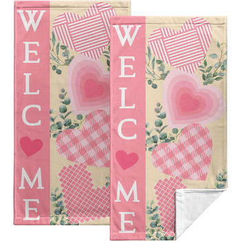 Різдвяні кухонні рушники Kwlegh, рушник для рук, різдвяна ялинка, цукерка-тростина, сніжинка, рушник для пальців, набір з 2 шт. , милий чоловічий банний рушник, високопоглинаючі рушники, 36 x (серце з евкаліптом)