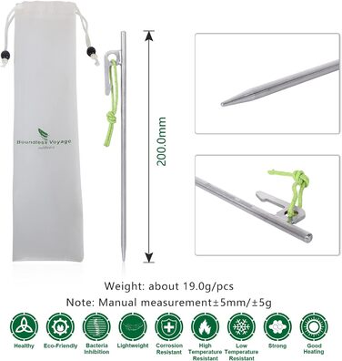 Титановые колышки для походов на открытом воздухе 6 шт. iBasingo