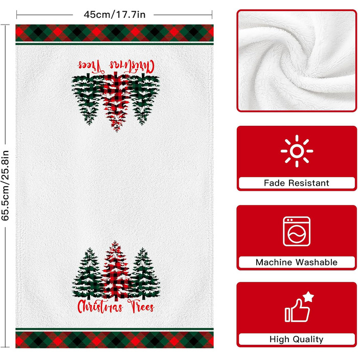 Набір з 4 різдвяних кухонних рушників 45 x 65 см, набір P Ohok