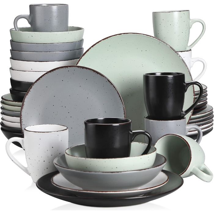 Столовий сервіз із керамограніту, набір із 40 предметів vancasso