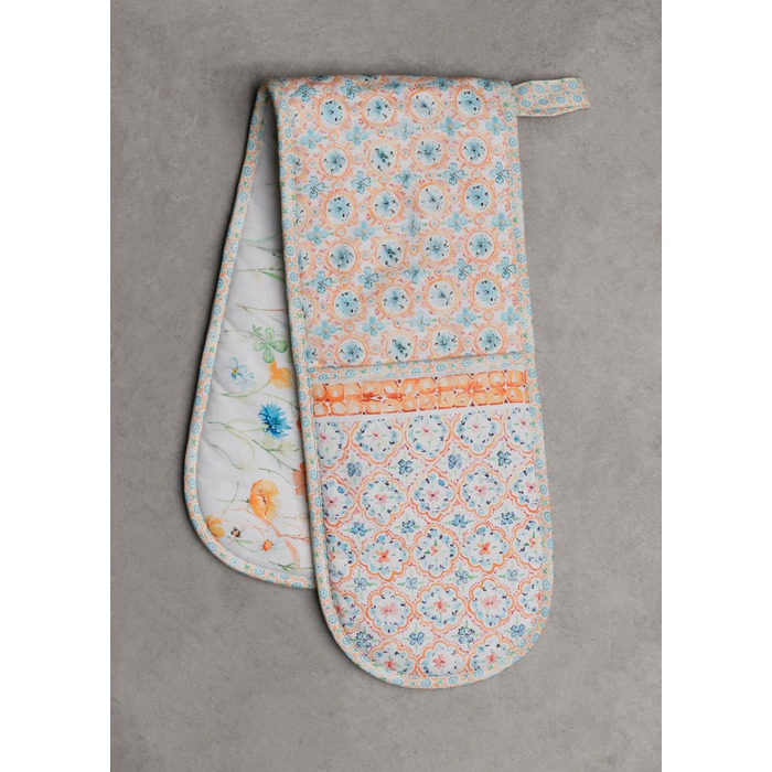 Рукавички для духовки Maison d&39 Hermine, Прихватки для каструль, 100 бавовна, термостійкі кухонні рукавички, рукавички для духовки (19 см x 33 см) та прихватки для каструль (20 см x 20 см) для приготування їжі, Морзін - Рукавички для духовки на День под