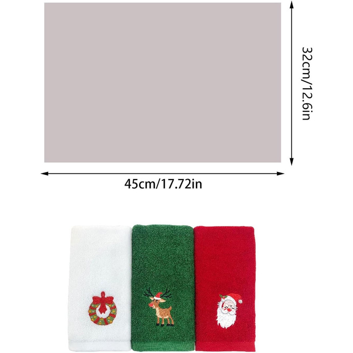 Набор из 3 рождественских кухонных полотенец 32 x 45 см Generisch