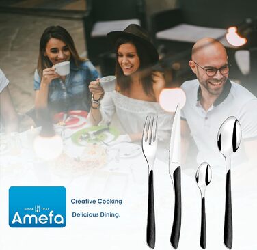Набор столовых приборов Amefa ECLAT Nature, 24 предмета, набор столовых приборов на 6 человек, коричневые пластиковые ручки под дерево, можно мыть в посудомоечной машине, столовые приборы из нержавеющей стали, светлое дерево (под дерево / черный)