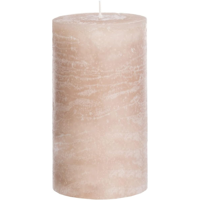 Набір із 4 свічок-стійок Brandsseller 7 x 10 см фарбовані та виготовлені з парафіну сільські свічки з тривалим часом горіння декоративні свічки для прикраси столу, Різдва та вечірок (7 x 14 см набір із 4 шт. , сіро-коричневого кольору)