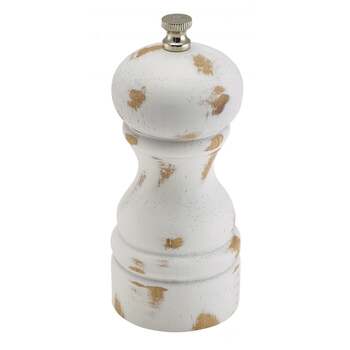 Мельница для соли и перца, 13 см,  белая деревянная, GenWare