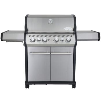 Газовый гриль SANTOS S-418, с боковой и задней горелкой, нержавеющая сталь 900303 Код: 010958