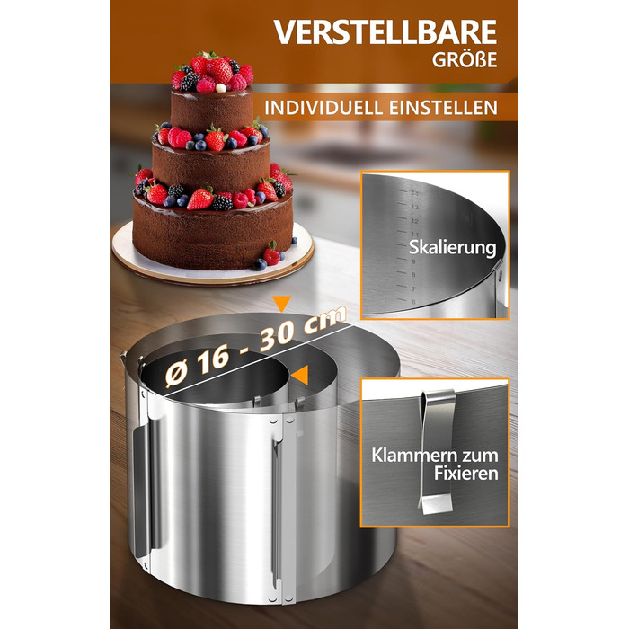 Форма для выпечки из нержавеющей стали, высота 20 см 4smile