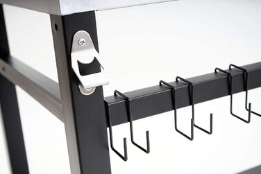 Візок для гриля BBQ-Toro 85 x 50 x 81 см Металевий стіл-гриль з великою робочою поверхнею Приставний стіл для гриля Стіл для гриля Візок для подачі на відкритому повітрі Садовий візок (чорний / сріблястий)