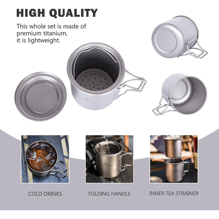 Титанова чашка з фільтром 420 мл. Boundless Voyage