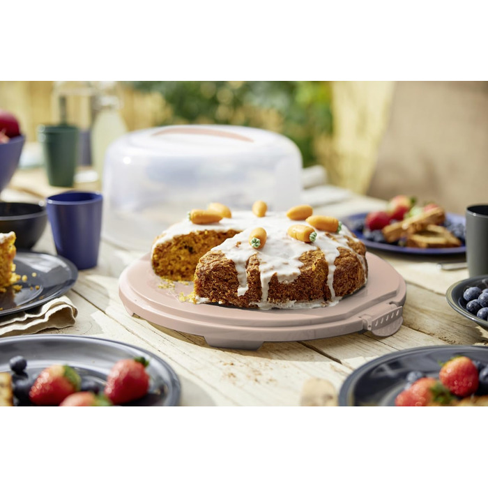 Контейнер для тортів переносний 35,5 x 34,5 x 16,5 см блідо-рожевий Rotho