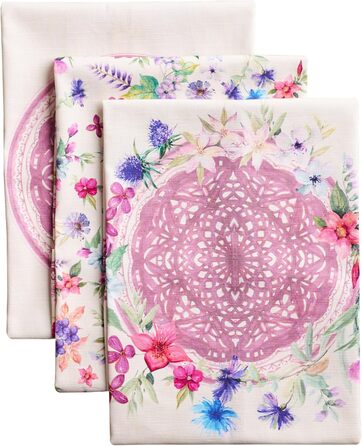 Набір з 3 багатоцільових кухонних рушників Maison d&39 Hermine Rural Christmas, 100 бавовна Барні рушники День подяки/Різдво (50 см x 70 см) (12 шт. - Шардон)