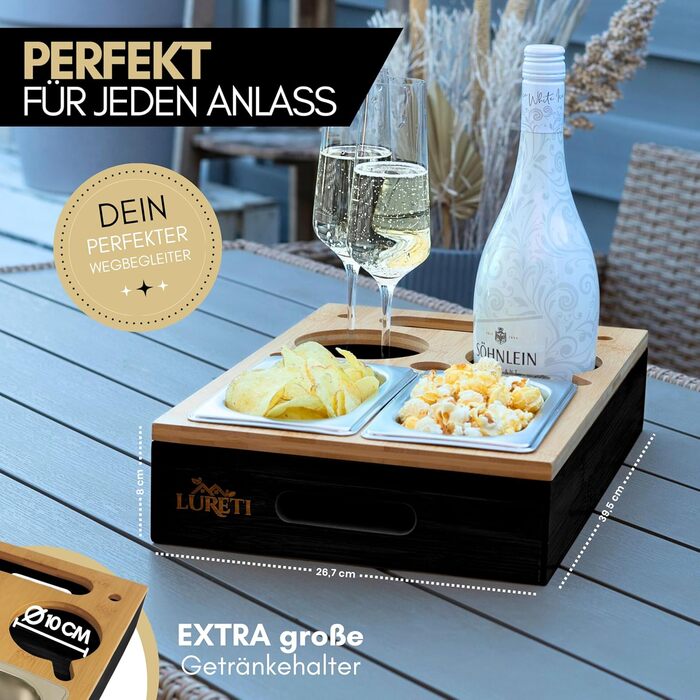 Органайзер для снеків 26,7 х 39,5 х 8 см чорний LURETI