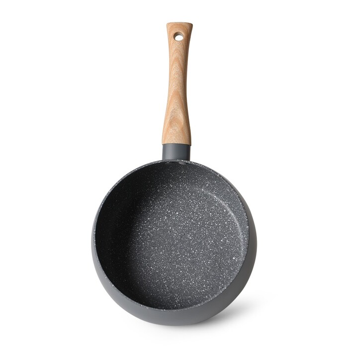 Ківш Fissman LANA 16x8 см / 1,6 л зі скляною кришкою алюміній з антипригарним покриттям (14496)